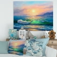 thumbnail image 2 of Designart ' Blue Waves Breaking At The Beach Landscape V ' Nautical & Coastal Canvas Wall Art Print, 2 of 4