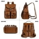 thumbnail image 3 of Mochila COOLCY Vintage de piel auténtica para mujer, color marrón, 3 of 6