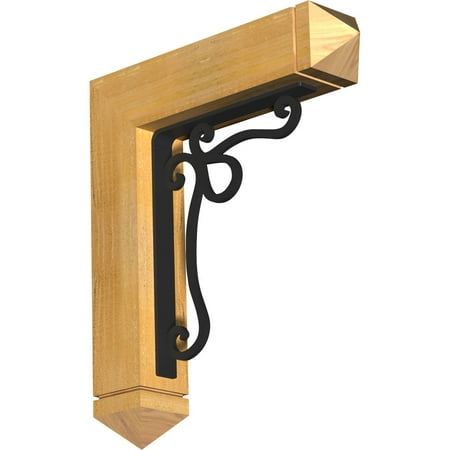 

4 W x 20 D x 23 H Orleans Arts & Crafts Ironcrest Rough Sawn Bracket Western Red Cedar (1 1/2 W x 12 D x 15 H Iron Bracket)