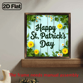thumbnail image 5 of 2D Flat, 1pc St Patrick's Day Wooden Wall Art Framed Sign - Green Clover Flower Irish Motifs, Farmhouse Style Wood Plaque Suitable for Home Decor, Christmas, New Year Gifts, Kitchen, Bathroom, 5 of 7