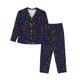 thumbnail image 1 of Balery Colored Hearts Conjunto de Pijama con Estampado para Mujer, Conjunto de Dos Piezas con Manga Larga, Ropa de Dormir Suave con Bolsillos, Pijamas Cómodos-Small, 1 of 7