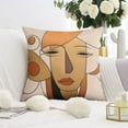 thumbnail image 5 of Boho Throw Pillow Cover, Abstract Art Face Cute Throw Pillow Covers 18 X 18 Inch, Set Of 4, Linen Study Sofa Cushion Cover Indoor Living Room Home Decor, 5 of 7