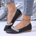 thumbnail image 2 of ShiShine Womens Bling Rhinestone Pointed Flat Shoes Comfort Slip On Low Heel Wedding Dress Shoes Ballet Flat Shoe, 2 of 9
