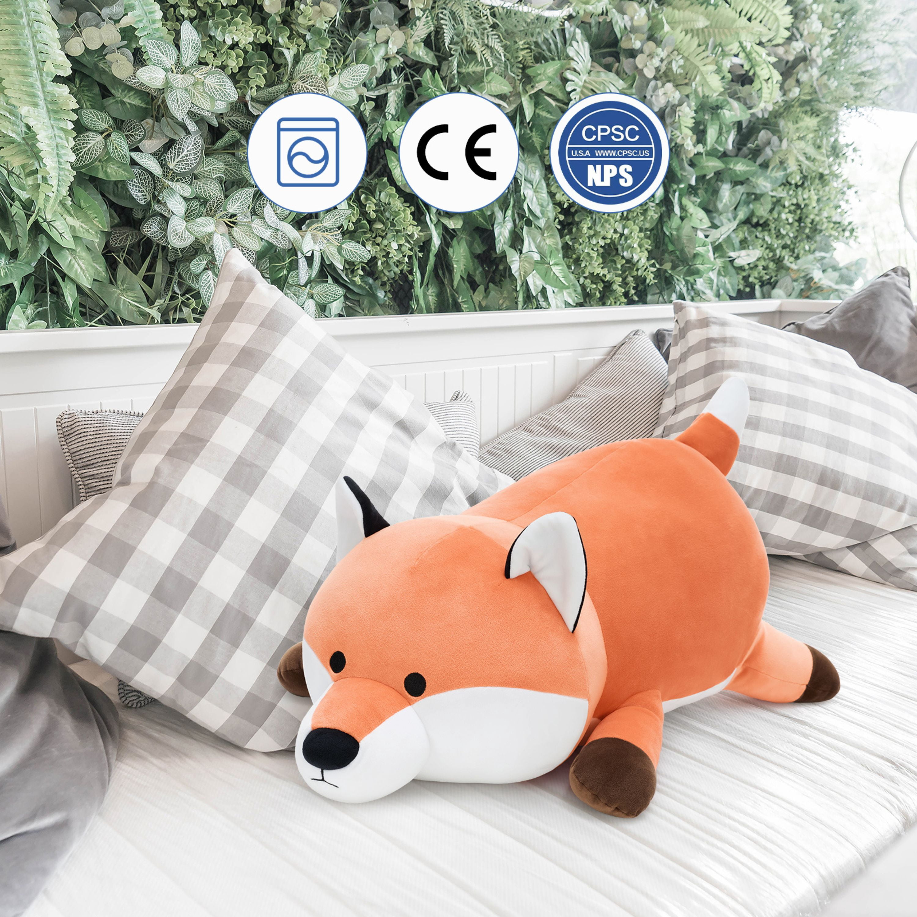 Tezituor 23.6'' Fox Stuffed Animal Giant Stuffed Animal Fox Body Pillow