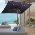 thumbnail image 2 of Superjoe LED Solar Patio Rectangular Umbrella Outdoor 10 x 6.5ft Market Table Steel Umbrella with Tilt and Crank, Waterproof Sunshade Canopy, 6 Ribs Umbrella for Garden Deck Backyard, Dark Blue, 2 of 7