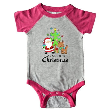 

Inktastic My 2nd Christmas with Santa Reindeer and Tree Gift Baby Boy or Baby Girl Bodysuit