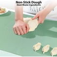 thumbnail image 4 of Silicone Pastry Mat Extra Large 24"X16" Non-stick Baking Mat With High Edge, Food Grade Silicone Dough Rolling Mat For Making Cookies Macarons Multipurpose Mat Countertop Mat Placemat (Green), 4 of 5