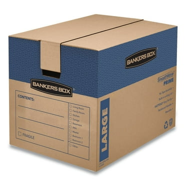 Bankers Box SmoothMove Prime Large Moving Boxes 24l x 18w x 18h Kraft/Blue 6/Carton 0062901