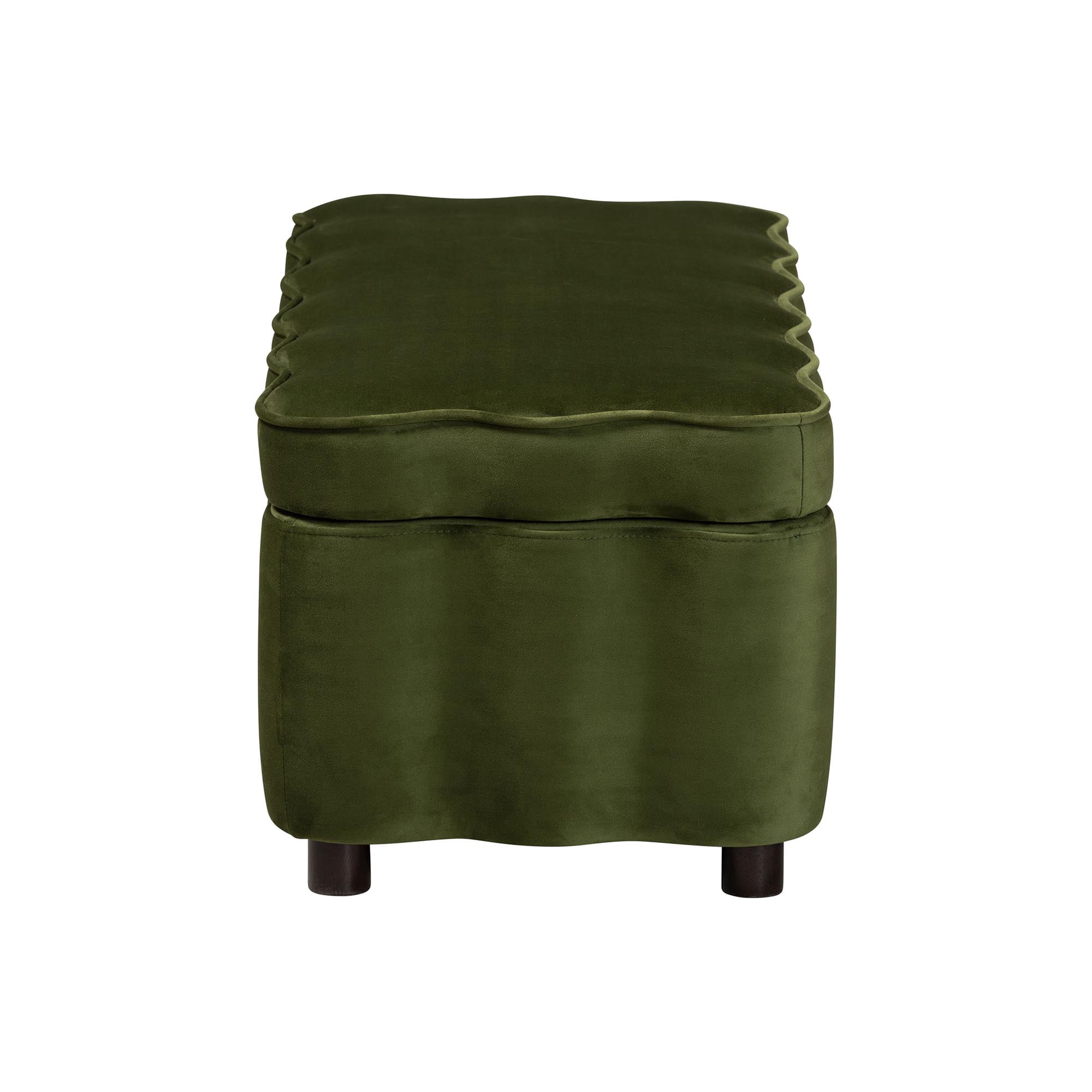 bali & pari Paulina Modern Luxe Storage Bench, Moss Green
