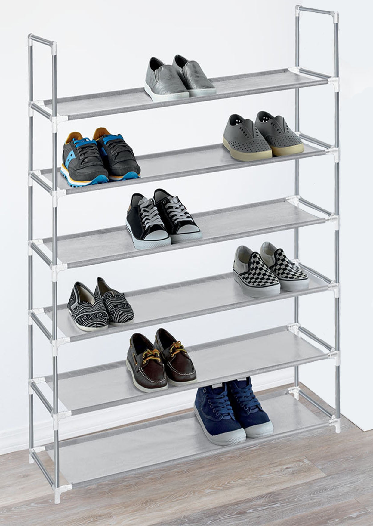 stackable plastic shoe drawers on Storage Solutions Grey 6 Tier Plastic Shoe Rack And Storage Closet Organizer 30 Pair Capacity Walmart Com Walmart Com