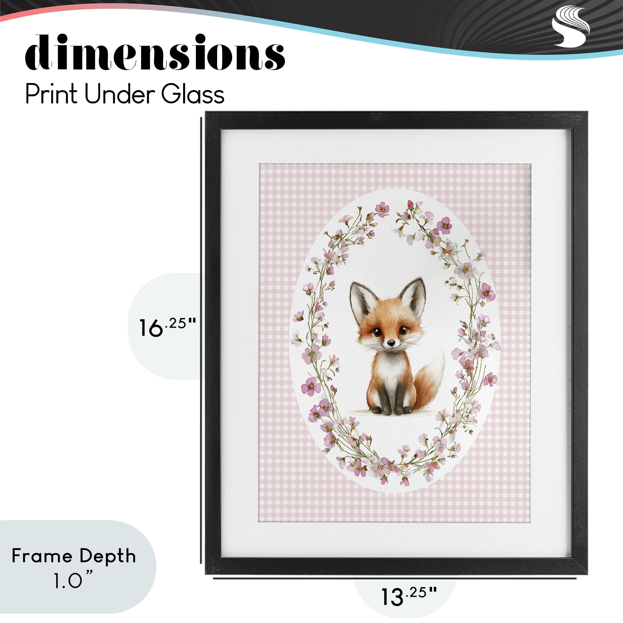 Stupell Industries Fox with Cherry Blossoms Black Framed Print Under Glass, design by Christine Simpson Art