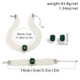 thumbnail image 4 of 4PC Women's Fashion Light Luxury Short Style Imitation Pearl Turquoise Necklace Earrings Bracelet Jewelry Set Party Festival Gif, 4 of 4
