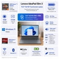 thumbnail image 2 of Lenovo IdeaPad Slim 3 15.6" FHD Touchscreen Laptop, AMD Ryzen 7 5825U, 16GB RAM, 512GB SSD, Windows 11 Home, 2 of 7