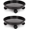 thumbnail image 1 of Pot de Fleurs Mobilité Génie : 2 Pcs Support de Plante en Résine Renforcée Robuste avec Roulettes Silencieuses, avec Stockage d'Eau pour une Utilisation Intérieure et Extérieure Sécurisée (Noir), 1 of 6