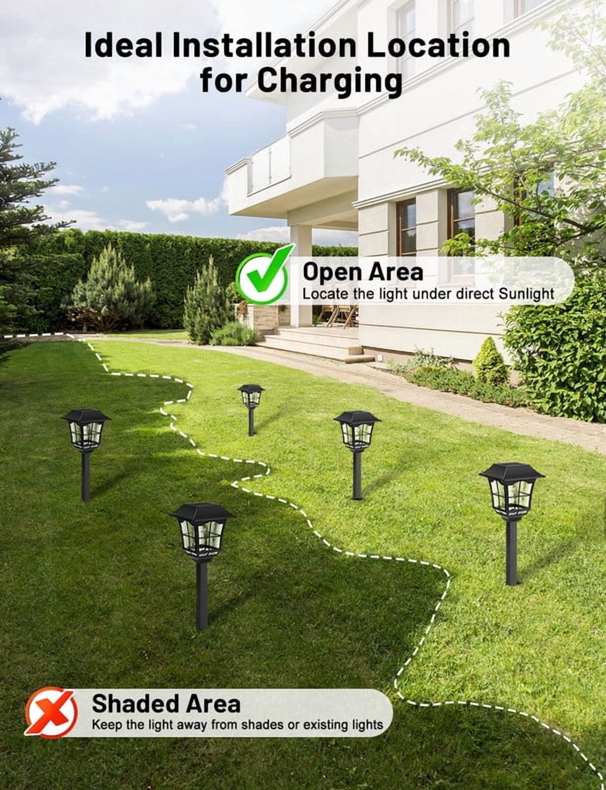 YULINKCO Solar Landscape Lights 8 Pack Waterproof Outdoor Pathway Light 3000K Warm White LED Solar Lawn Light Decor for Garden Patio Yard Driveway