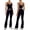 a1-Black, variant on 2 Piece Workout Sets for Women High Waist Yoga Flare Legging with Color Block Sport Tank Tops for Athletic Gym Outfits Pink XXL