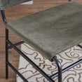 thumbnail image 3 of Linon Willey Dining Chair Forest Green Velvet Sling Seat Steel Frame in Black, 3 of 11