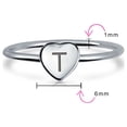 thumbnail image 3 of Bling Jewelry Womens Simple ABC Heart Shape Monogram Initial Silver Ring Sterling A-Z Signet, 3 of 3