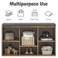 thumbnail image 6 of Shoe Storage Bench, 6 Cubbies Shoe Rack Bench with Padded Seat, Space Saving Shoe Shelf for Entryway, Living Room, Hallway, Bedroom, Brown, 6 of 8