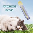 thumbnail image 1 of Exprimidor de tiras para gatos, alimentador de alimentos líquidos para perros y mascotas, suministro de cuchara (amarillo + azul claro), 1 of 6