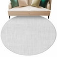 thumbnail image 2 of White 7ft Round Rug, Farmhouse Burlap Solid White Color Modern Linen Texture Non-Skid Rubber Backing Large Area Rugs - Living Room Bedroom Home Office, Indoor Floor Mat Carpets Washable Rug, 2 of 9