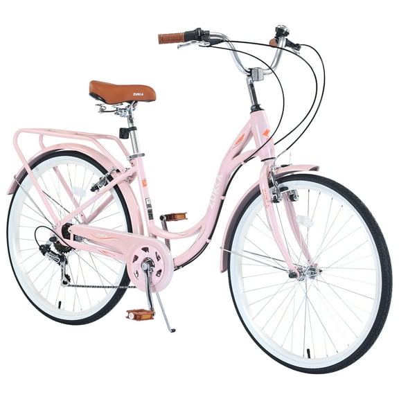 26” SHIMANO 7 Speed Women’s Bicycle, Multiple Colors Beach Cruiser Bike,Pink