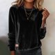 thumbnail image 1 of Karight Vintage Corduroy Shirts for Women Spring Fall Long Sleeve Crew Neck Top Casual Classic Fit Comfy Trendy Basic Pullovers, 1 of 5