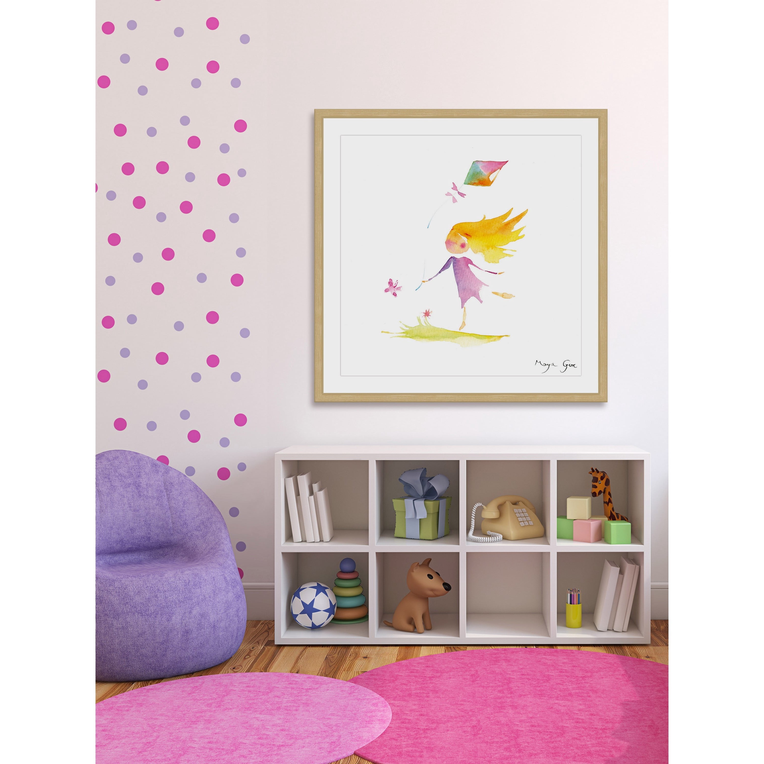 Marmont Hill "Girl with Kite" by Maya Gur Framed Painting Print