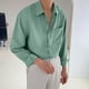 thumbnail image 1 of pstuiky Camisas de manga larga de invierno para hombre, Camisa informal y moderna de manga larga con solapa y botones en color liso para hombre Tops casuales para hombres xxl, 1 of 4