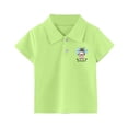thumbnail image 3 of Luvoko Big Boys Pique Polo,Solid Color Cartoon Characters Print Quick Dry Short Sleeve Golf Shirt for Big Boys Boys Summer Tops Breathable(Light Green,8-9 Years), 3 of 5