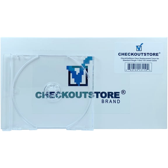 (10) CheckOutStore Standard Single 1-Disc CD Jewel Cases, Unassembled (Clear Tray Only)