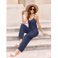 thumbnail image 3 of Ekouaer Jumpsuits for Women Loose Sleeveless Adjustable Spaghetti Strap Romper Stretchy Wide Leg Pants Outfits with Pockets, 3 of 6