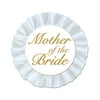 Party Central Club Pack of 12 White and Gold Round "Mother of the Bride" Buttons Party Favors 3.5''