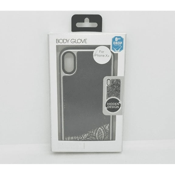 New OEM Body Glove Illusive Glitter Silver Lace Case For iPhone XR