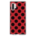 thumbnail image 1 of DistinctInk Clear Shockproof Hybrid Case for Galaxy Note 10 PLUS (6.8" Screen) - TPU Bumper, Acrylic Back, Tempered Glass Screen Protector - Black & Red Polka Dots, 1 of 1