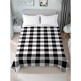thumbnail image 4 of Black and White Checkered Flat Sheets Only Full Size, Soft Breathable Bed Top Sheets for Mattress, Farmhouse Buffalo Plaid Luxury Bedding Flat Sheets for Home Hotel Bedroom Bed Protection, 4 of 9