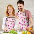thumbnail image 4 of Pink Football and Flowers Pattern Apron-Garden Aprons for Women with Pockets-Cotton Linen Waterproof Kitchen Cooking Gardening Aprons Adjustable for Kitchen,Cooking,BBQ and Salon 33x27 Inch, 4 of 5