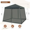 thumbnail image 3 of INTER HUT 10x10 Pop up Canopy Tent with Mesh Netting, Slant Leg Instant Screened House Gazebo, Gray, 3 of 7