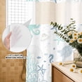thumbnail image 2 of No Hook Shower Curtain with Built-in Rings - Green Coastal Ocean Washable Waterproof Fabric Bathroom Curtains for Hotel,Rentals, 66 X 72 Inch Long , Coral Sea Lifes White Blue, 2 of 9