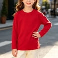 thumbnail image 2 of Loopsun Kids Boys Girls Fall Tops 1-11Years Solid Long Sleeve Pullover Shirts, 2 of 5
