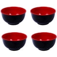 thumbnail image 1 of Bols à Céréales en Mélamine pour Soupe Miso Bols Noirs et Rouges Contenants Alimentaires Bols à Riz Bols à Salade pour Restaurant Fournitures Maison (6 Pouces), 1 of 7