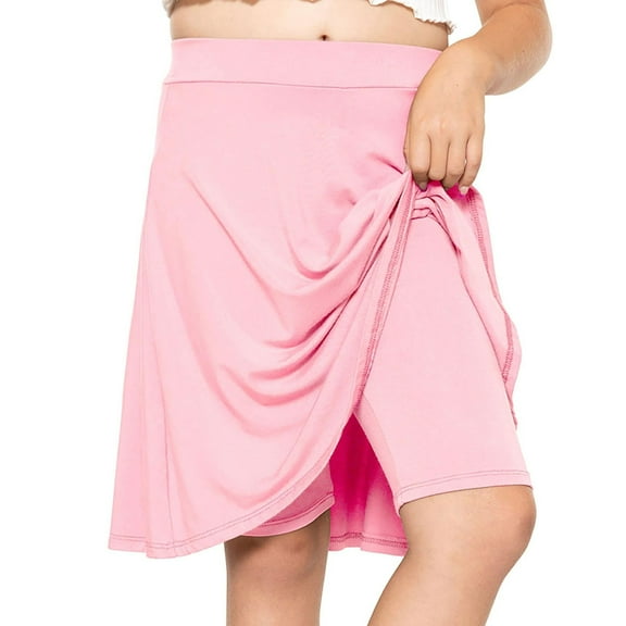 Gyujnb School Skirt for The Back to School Line Skirt with Shorts Inside Girl Style Tie Solid Color Half Skirt Two Layer Short,Size:13-14 Years