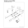 thumbnail image 6 of Kingston Brass KS1026PKX Duchess Two-Handle Wall Mount Roman Tub Faucet, Polished Nickel, 6 of 7