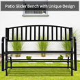thumbnail image 6 of Dkelincs 50" Outdoor Glider Garden Bench Patio Double Swing Rocking Glider with Armrests for Garden, Porch, Deck, 6 of 7