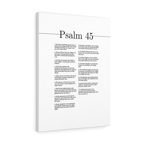 Murs d'Écriture le Peuple Te Loue pour Toujours Psaume 45 Verset Biblique Toile Art Mural Chrétien Prêt à Accrocher Non Encadré