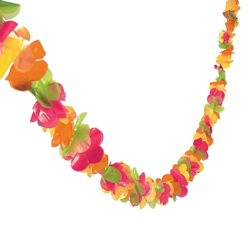 Dettelin Tropical Colorful Paper Wreath Flower Hanging Banner for