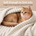 thumbnail image 5 of SoComfy by Bedelite Beige Blanket for Couch & Bed, 300GSM Soft & Warm Fleece Blanket, Decorative and Giftable Striped Blankets for Women, Men, 5 of 8