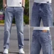 thumbnail image 3 of Pantalones vaqueros de verano para hombre, pantalones cargo, pantalones vaqueros para hombre, elásticos, económicos, estilo coreano, elegantes, clásicos, estéticos, vaqueros lavados, 3 of 5