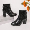 thumbnail image 6 of Taylonsss Women's Causal Pointed Toe Back Zipper Ankle Boots with Chunkys Mid-Heel for Winter Comfortable and Stable, 6 of 8