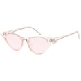 thumbnail image 2 of Translucent Retro Cat Eye Sunglasses Color Tinted Lens 52mm (Pink), 2 of 4